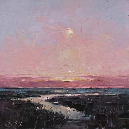 009-Etueden-Spaetes-Licht-II-2019-Oel-Kt-18x18cm