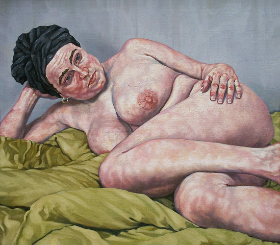 025-Akt-mit-schwarzem-Turban-1994-Oel-Lw-70x80cm