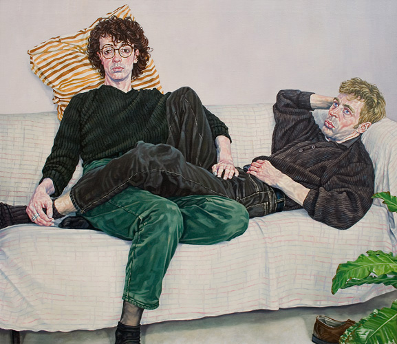 027-Paar-auf-dem-Sofa-1994-Oel-Lw-120x150cm
