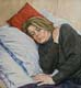 030-Andrea-mit-rotem-Kissen-1995-Oel-Lw-70x65cm