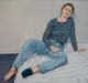 038-Franziska-mit-gestreiftem-Pulli-1996-Oel-Lw-75x80cm