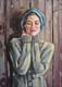 084-Frau-mi-blauer-Muetze-2009-Oel-Lw-Holz-18x13cm
