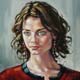 087-Portrait-Junge-Frau-in-rot-2010-Oel-Holz-15x15cm