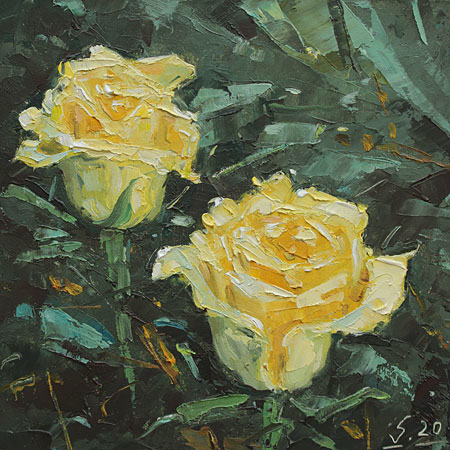 Studie-105-Rose-III-2020-Oel-Kt-15x15cm