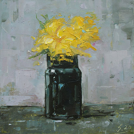 Studie-108-Florales-I-2020-Oel-Kt-15x15cm