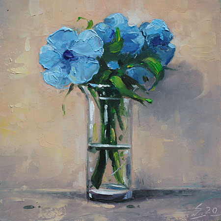 Studie-114-Florales-VII-2020-Oel-Kt-15x15cm