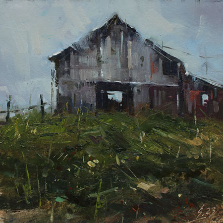 Studie-133-Alte-Scheune-2023-Oel-Kt-20x20cm