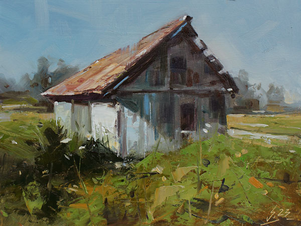 Studie-134-Alter-Schuppen-2023-Oel-Holz-18x24cm