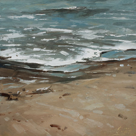 Studie-135-Flutkante-I-2023-Oel-Kt.-20x20cm