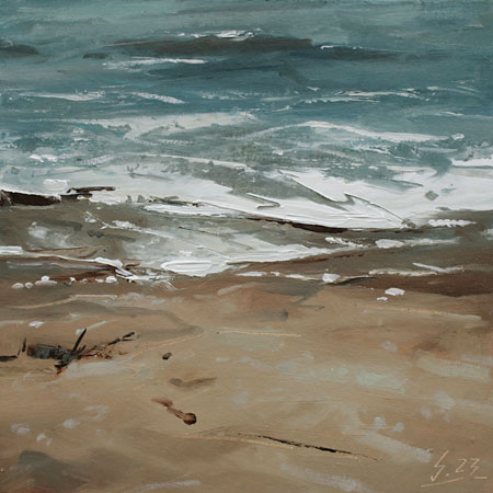Studie-137-Flutkante-III-2023-Oel-Kt.-20x20cm