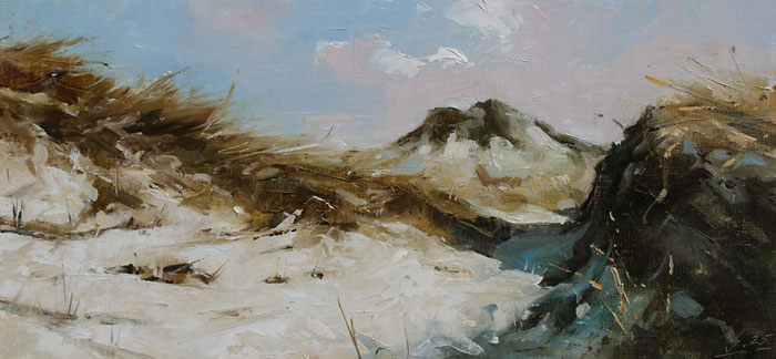 Studie-171-Nordseeduenen-V-2025-Oel-Kt-15x33cm