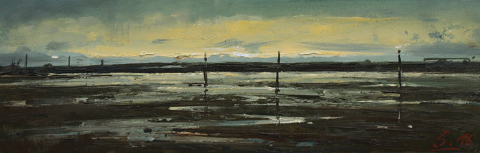 124-Nachtstueck-XXXVI-Watt-2016-Oel-Kt-9.6x30cm