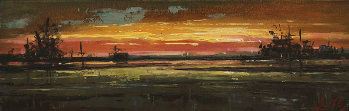 126-Nachtstueck-XXXIV-Hochwasser-2016-Oel-Kt-9.6x30cm