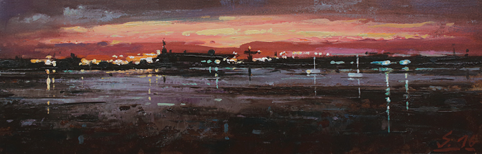 131-Nachtstueck-XXX-Kiel-Foerde-2016-Oel-Kt-9.6x30cm