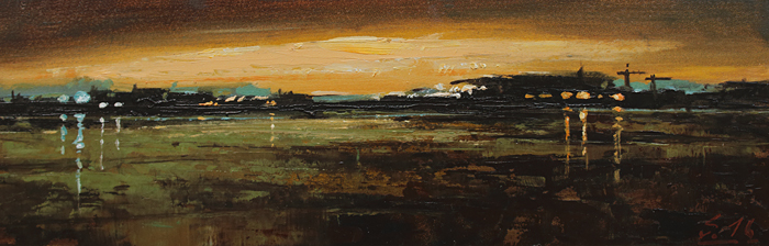132-Nachtstueck-XXIX-Kiel-Foerde-2016-Oel-Kt-9.6x30cm