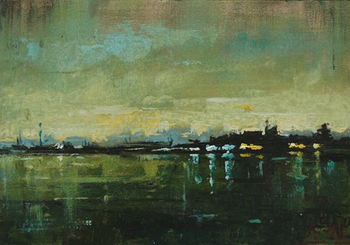 140-Nachtstueck-XXI-Fl-Foerde-2016-Oel-Kt-14x20cm