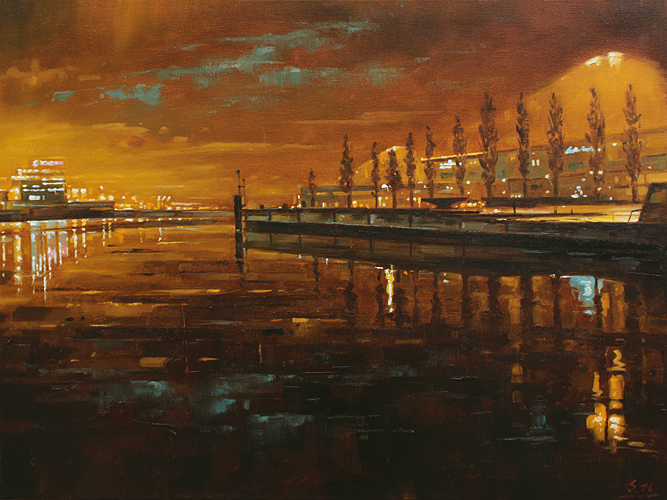 149-Nachtstueck-X-Kiel-Hafen-2016-Oel-Lw-60x80