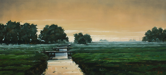 162-Fleet-im-Abendlicht-2016-Oel-Holz-50x110cm