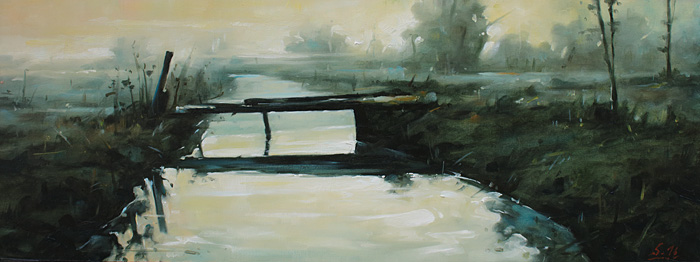 165-Landschaft-im-Nebel-Oel-Lw-Holz-30x80cm