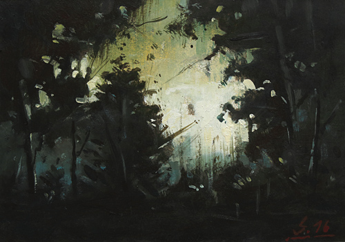 179-Im-Wald-III-2016-Oel-Kt-14x20cm