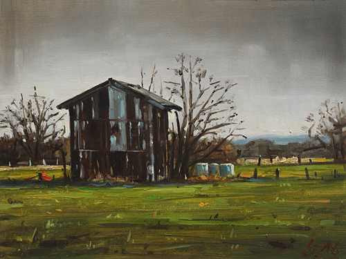 193-Alte Scheune-I-2016-Oel-Lw-Holz-18x24cm