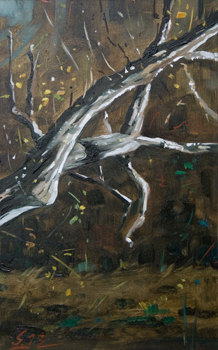 218-Im-Wald-IV-2013-Oel-Holz-24x15cm