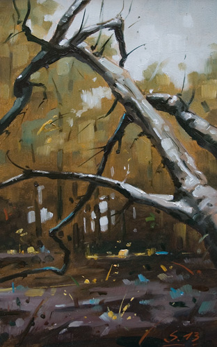 219-Im-Wald-III-2013-Oel-Holz-15x24cm