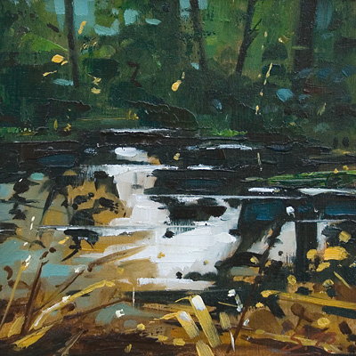 251-Spiegelungen-im-Wald-I-Oel-Holz-2013-15x15cm