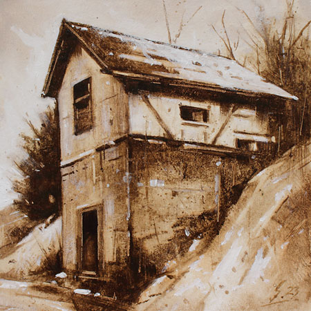 0203-Nostalghia-Schneereste-2023-Oel-Kt-20x30cm