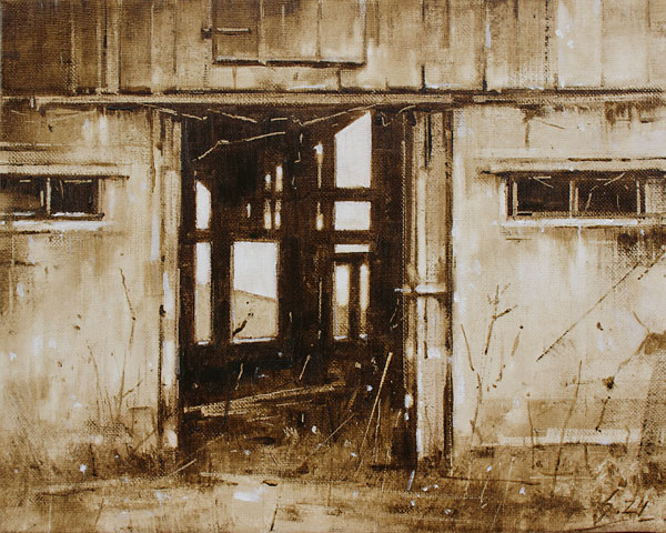 0233-Nostalghia-Alter-Schuppen-II-2024-Oel-Lw-24x30cm
