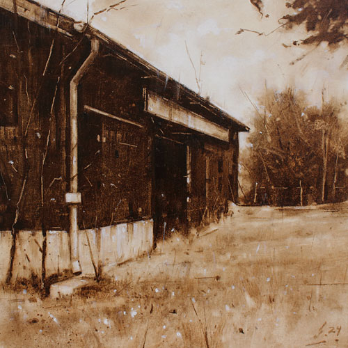 0264-Scheunenflucht-2024-Oel-Lw-Holz-30x30cm