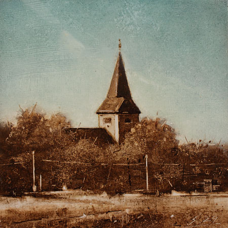 0283-Kirchturm-2024-Oel-Holz-20x20cm