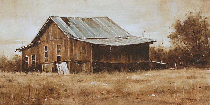 0030-Nostalghia-Alte-Scheune-2018-Oel-Lw-Holz-20x40cm