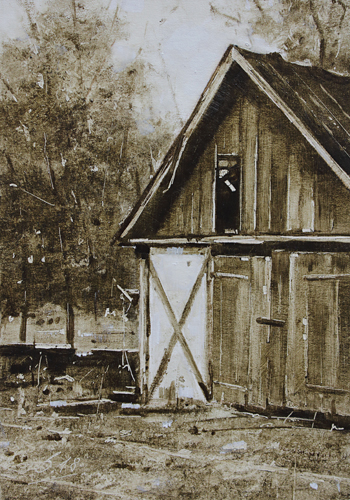 0090-Nostalghia-Alter-Schuppen-2018-Oel-Karton-20x14cm