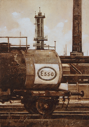 0100-Nostalghia-Esso-2018-Oel-Karton-20x14cm