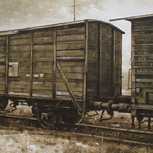 0103-Nostalghia-Alte-Waggons-2018-Oel-Lw-Holz-30x30cm