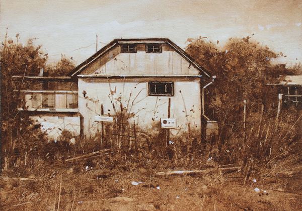 0105-Nostalghia-Schrebergarten-am-Hafen-Ks-2018-Oel-Lw-Holz-21x30cm