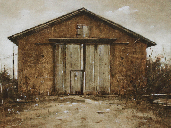 0107-Nostalghia-Scheune-in-Boffzen-2018-Oel-Lw-Holz-18x24cm