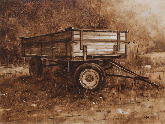 0111-Nostalghia-Alter-Gummiwagen-2018-Oel-Lw-Holz-18x24cm
