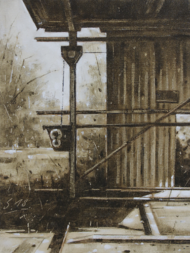 0126-Nostalghia-Am-Alten-Magazinhof-Kassel-2018-Oel-Lw-Holz-24x18cm