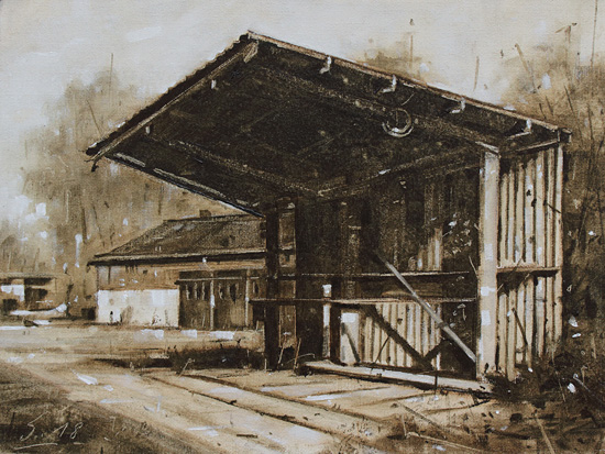 0127-Nostalghia-Am-Alten-Magazinhof-Kassel-2018-Oel-Lw-Holz-18x24cm