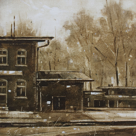 0138-Nostalghia-Alter-Bahnhof-Walsleben-II-2018-Oel-Lw-Holz-20x20cm