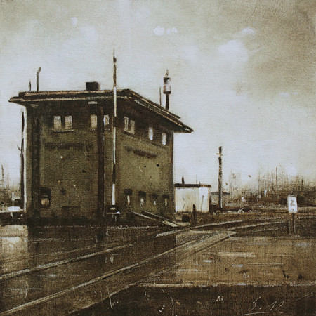 0139-Nostalghia-Stellwerk-Barsikow-2018-Oel-Lw-Holz-20x20cm