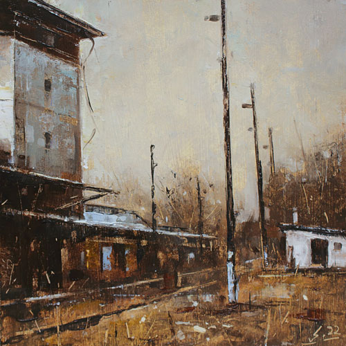 0157-Nostalghia-Alte-Haltestelle-Doehlen-2022-Oel-Kt-20x20cm