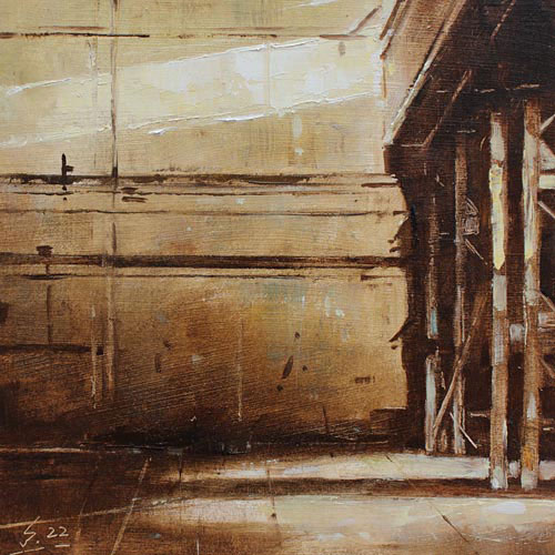 0158-Nostalghia-Werkhalle-Henschel-I-2022-Oel-Kt-20x20cm