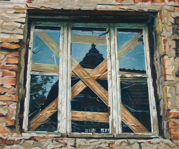 016-Altes-Fenster-2002-Pastell-Kt-Holz-25x30cm