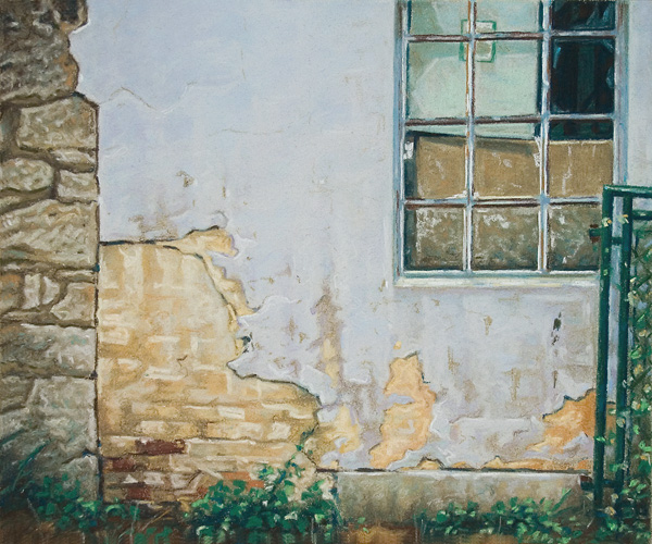 017-Ansicht-mit-altem-Fenster-2002-Pastell-Kt-Holz-25x30cm