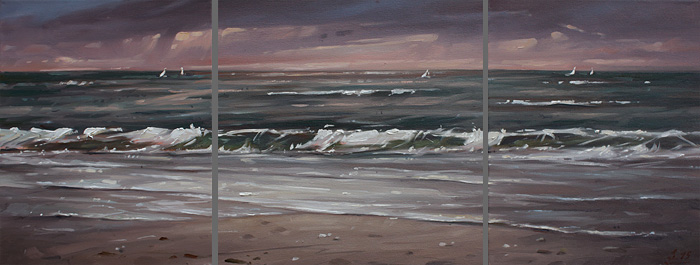 107-Nordlichter-XXII-Brandung-Bergen-aan-Zee-2015-Oel-Lw-30x24cm-30x30cm-30x24cm