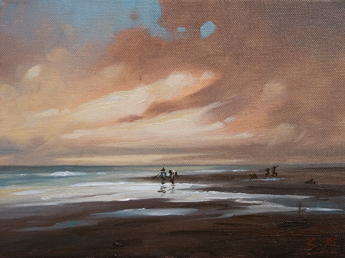 112-Nordlichter-XI-Abends-2015-Oel-Lw-18x24cm