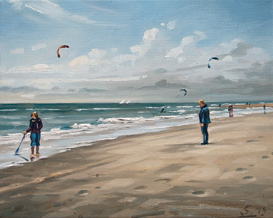 141-Am-Strand-von-Bergen-aan-Zee-2014-Oel-Lw-24x30cm